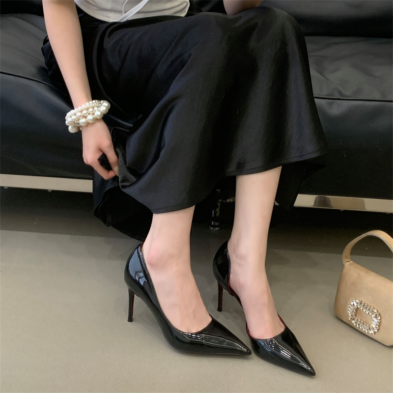 2026 Spring Summer Women's Leopard Print Pointed Toe Hollow Out Sandals Sexy Side Cut Red Sole Shoes - Image 4