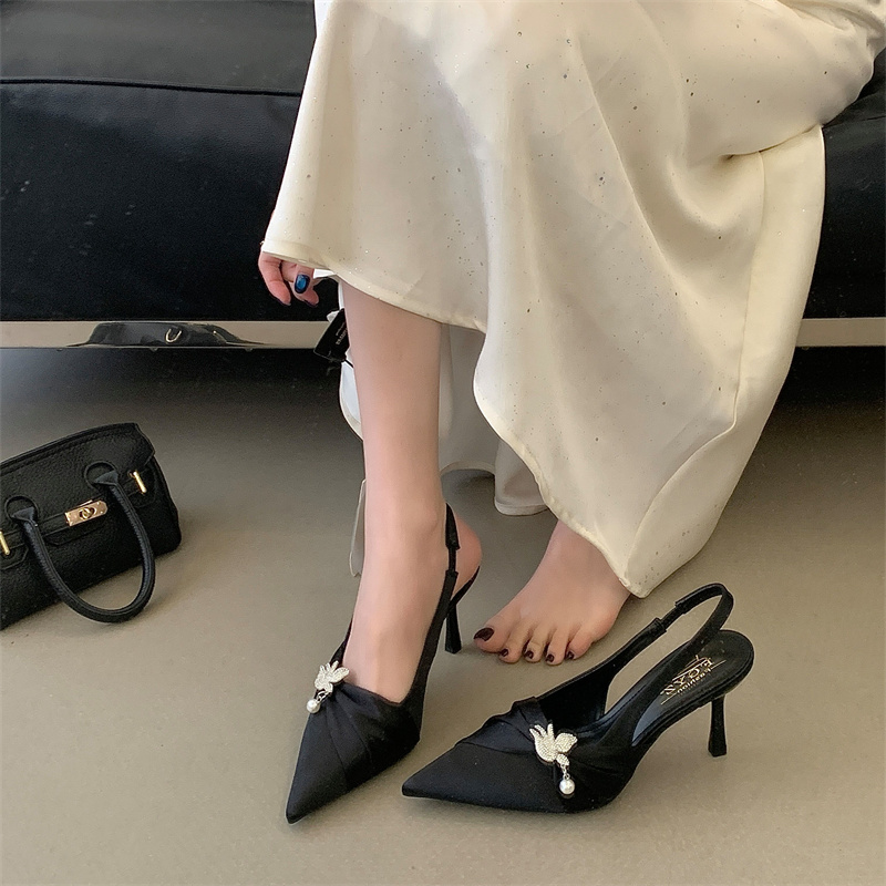 Elegant Rhinestone Pointed Toe High Heel Sandals for Women 2026 New Style - Image 2