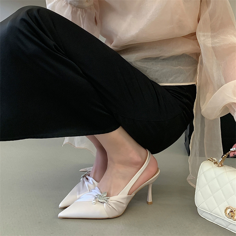 Elegant Rhinestone Pointed Toe High Heel Sandals for Women 2026 New Style - Image 3