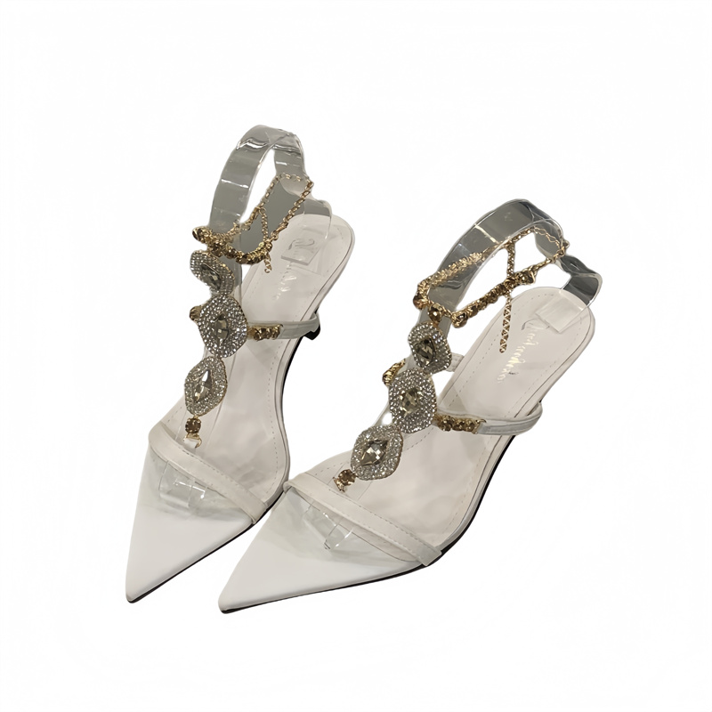 Fortune One Foot Retro Rhinestone One-Strap Thin Heel Roman Sandals Women 2026 Summer New Open Toe High Heels - Image 5