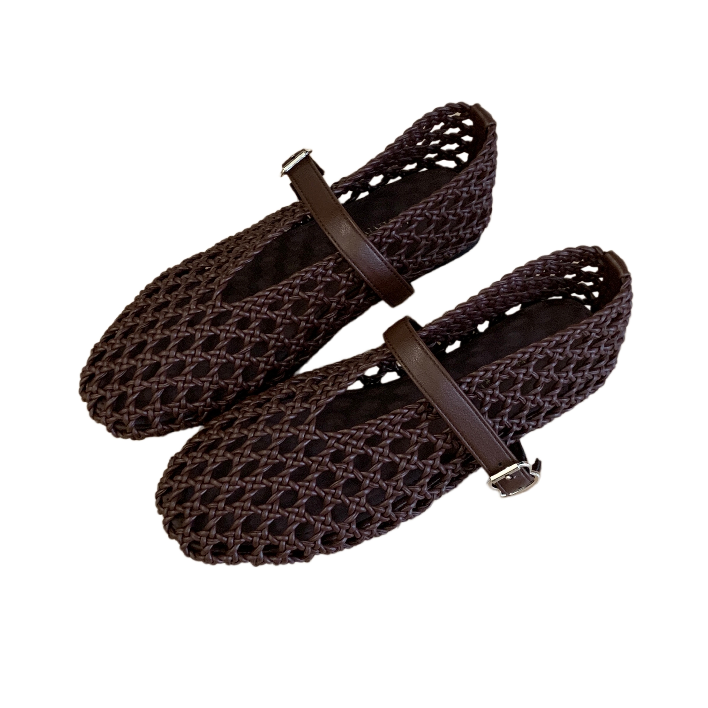 JIAMANNI Handwoven Hollow Out Women's Shoes Soft Sole Breathable Shallow Mouth Slip-On Flat Shoes - Image 5