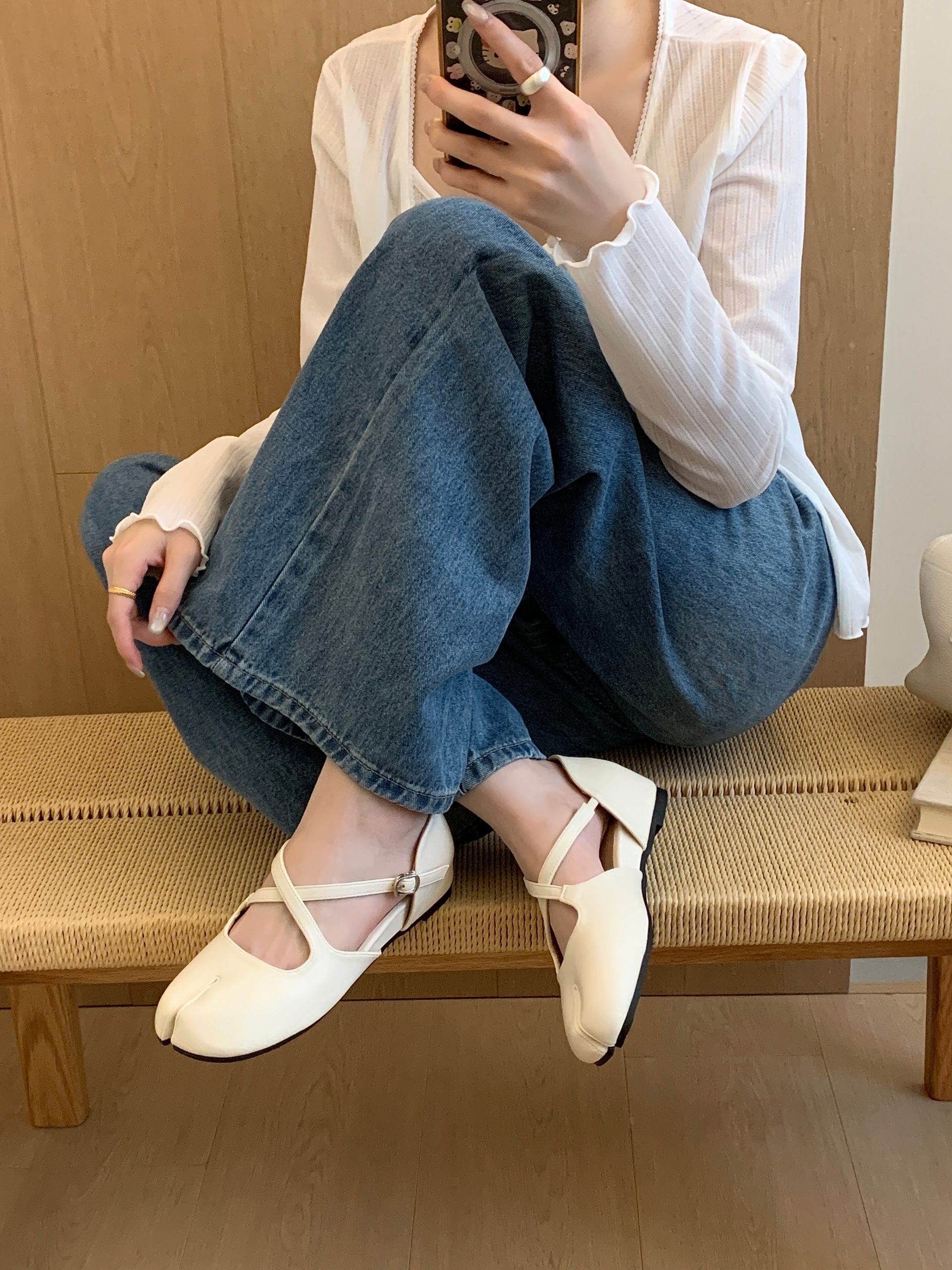 JIAMANNI Japanese Style Square Toe Ballet Flats with Hidden Heel for Women 2026 Early Autumn Mary Jane Shoes - Image 2