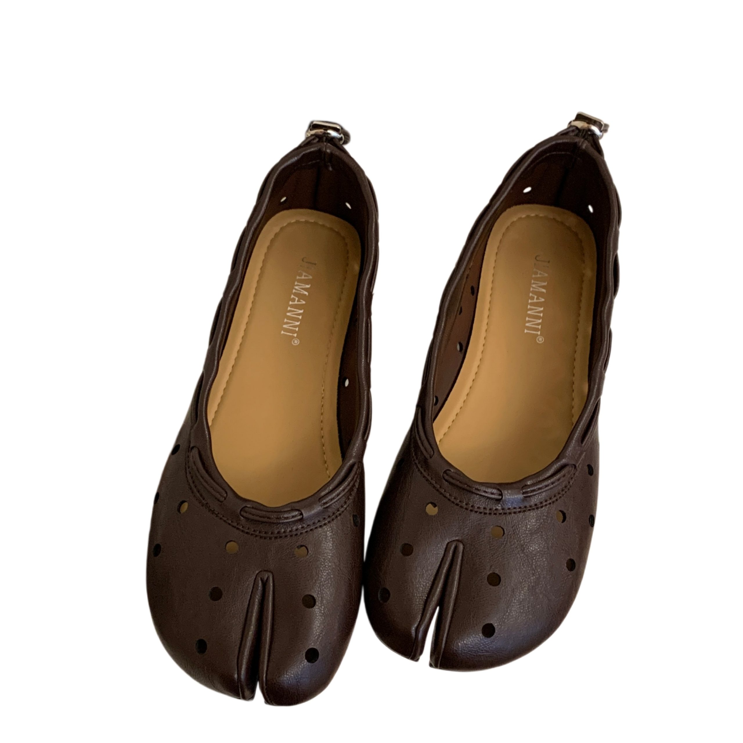 JIAMANNI Retro Hollow Split-Toe Slip-On Shoes Women's Fashion Design Drawstring Loafers - Image 5