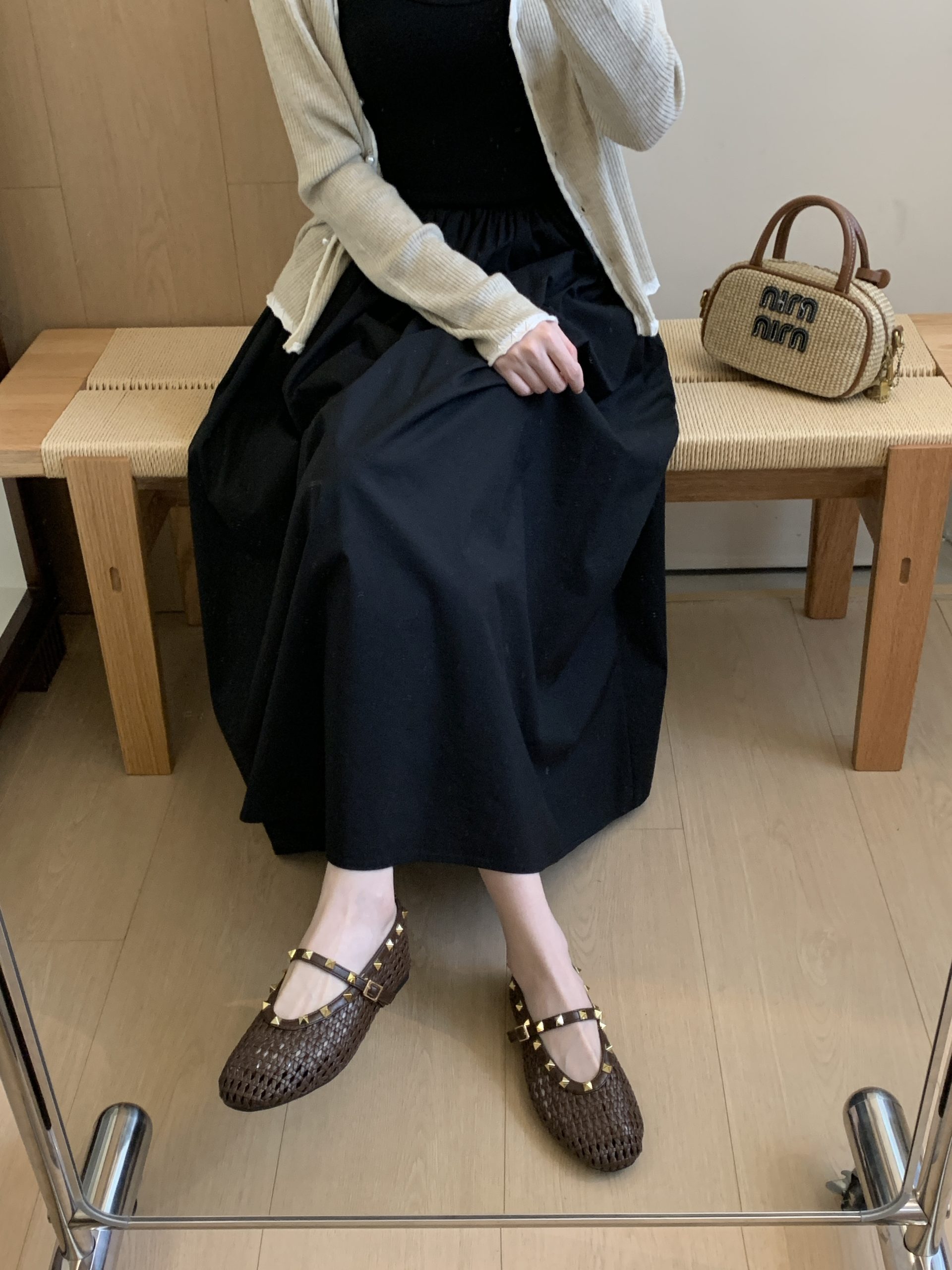 JIAMANNI Woven Hollow Breathable French Retro Rivet Flat Shoes for Women 2026 Autumn New Round Toe Slip-On - Image 2
